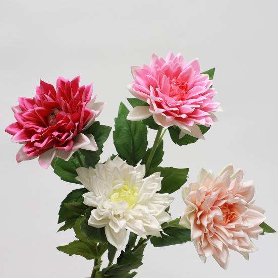Artificial Dahlias Flower 20 Inch Long Stem Fake Silk Flower for Wedding Bouquets Fall Home Table Decor Floral Arrangements