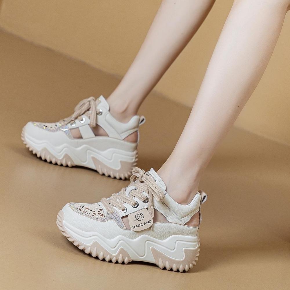 

Удобные и повседневные спортивные сандалии, женские летние дышащие стельки на платформе, обувь для папы, увеличивающая рост 40