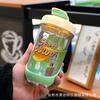 Wasserflasche 190ML Sport-Proteinpulver-Shaker für Jungen und Mädchen Milchshake-Becher mit Trageseil Messbecher tragbarer Doppelbecher Wasserbecher