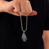 Vintage Charme Skelett Spinnennetz Halskette Herren Damen Goth Punk Totenkopf Geist Hand Anhänger Kette Halskette Halloween Schmuck Geschenk