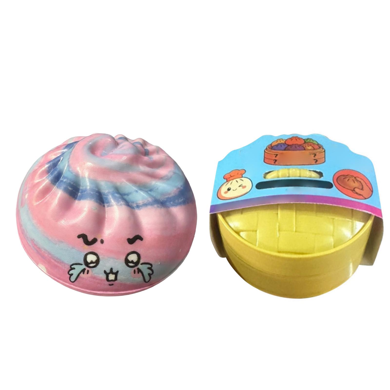 

Squishy Steamed Bun Toy with Steam Basket Soft Slow Rising Sensory Stress Relief Toy Squeeze Fidget for Kids and Adults One Size