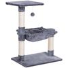 Cat Tree, 3 Sisal Posts, Platform, Hammock, 50 x 36 x 70 cm, Grey