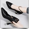 Stilvolle und sexy diamantbesetzte Ein-Knopf-High-Heel-Schuhe mit spitzer Zehenpartie, flachem Ausschnitt, für den Nachtclub, schlank, High Heels, Damenschuhe, Einzelschuhe
