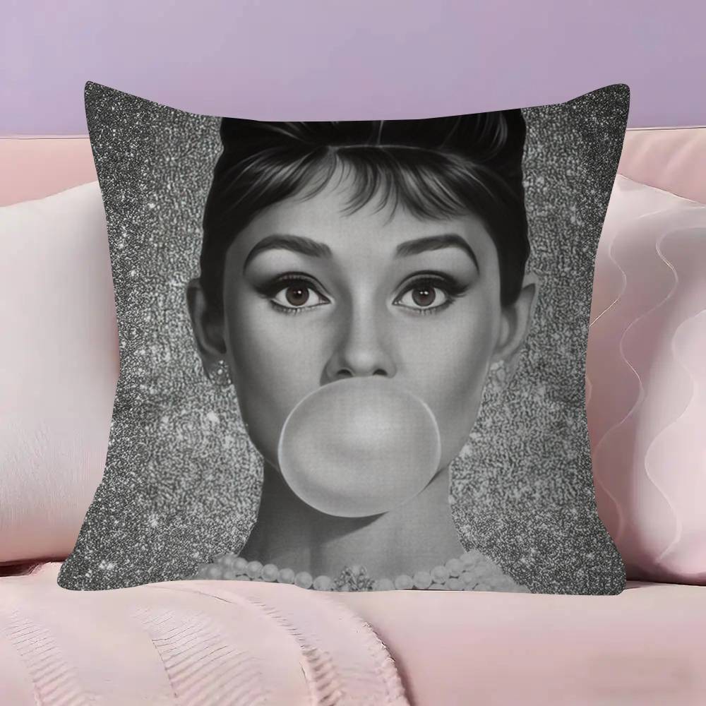 Audrey Hepburn Lipstick Pillowcase Toon Gift Cushion Cover Bedroom Home Sofa Chair Seat Decor Pillow Case
