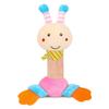 Cute Creative Hand-Crank Baby Grasping Toy with Teether and Bell Plush Rattle
