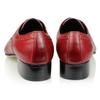 Fashion Luxury Wedding Red Shoes For Men Lace Up Fashion Derby Shoes Formal Business Office Genuine Leather Pointed Toe Dress Man Shoe
