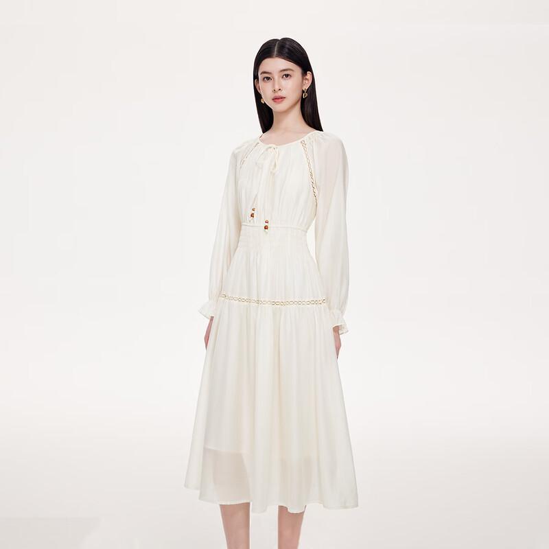 FivePlus Women's French Retro Elegant Long Sleeve Dress