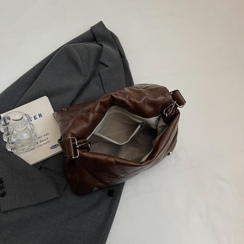 Luxury Casual Shoulder Bag Female Soft Quilted Black Messenger Bags 2024 Winter Thick Design Crossbody Bag Warm Down Lady Handbag