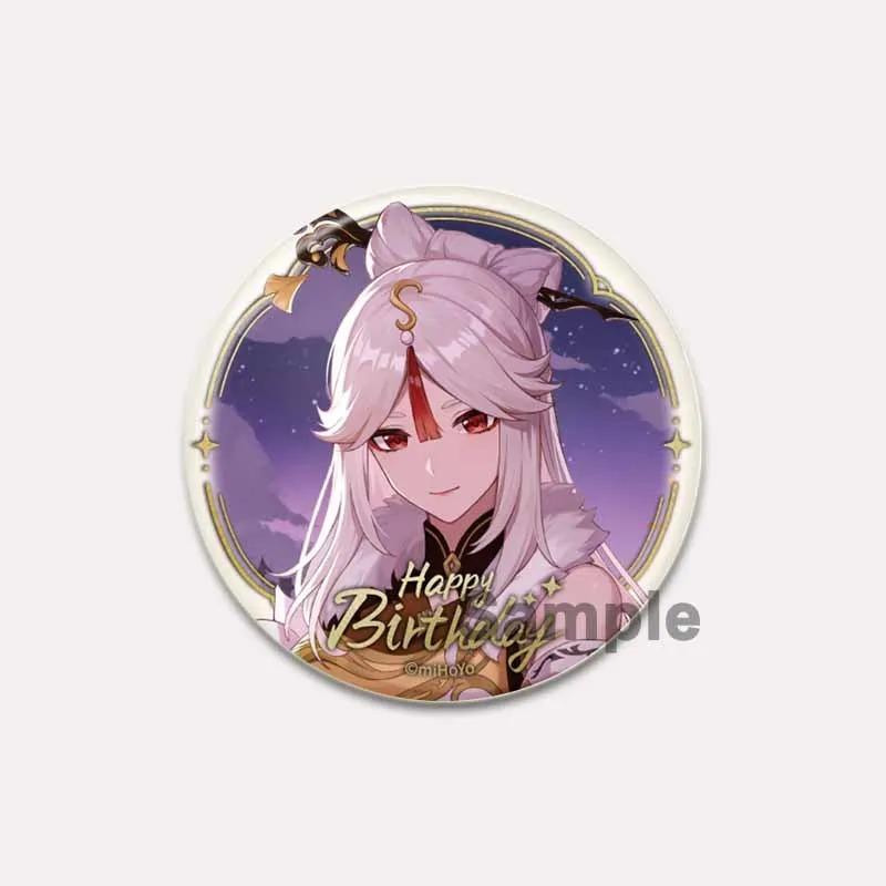 

32/44/58 мм Genshin Impact Tinplate Pin Круглые мультяшные защелкивающиеся броши для рюкзака, одежды, аксессуаров, игр, аниме, коллекции, значки, украшения 32mm