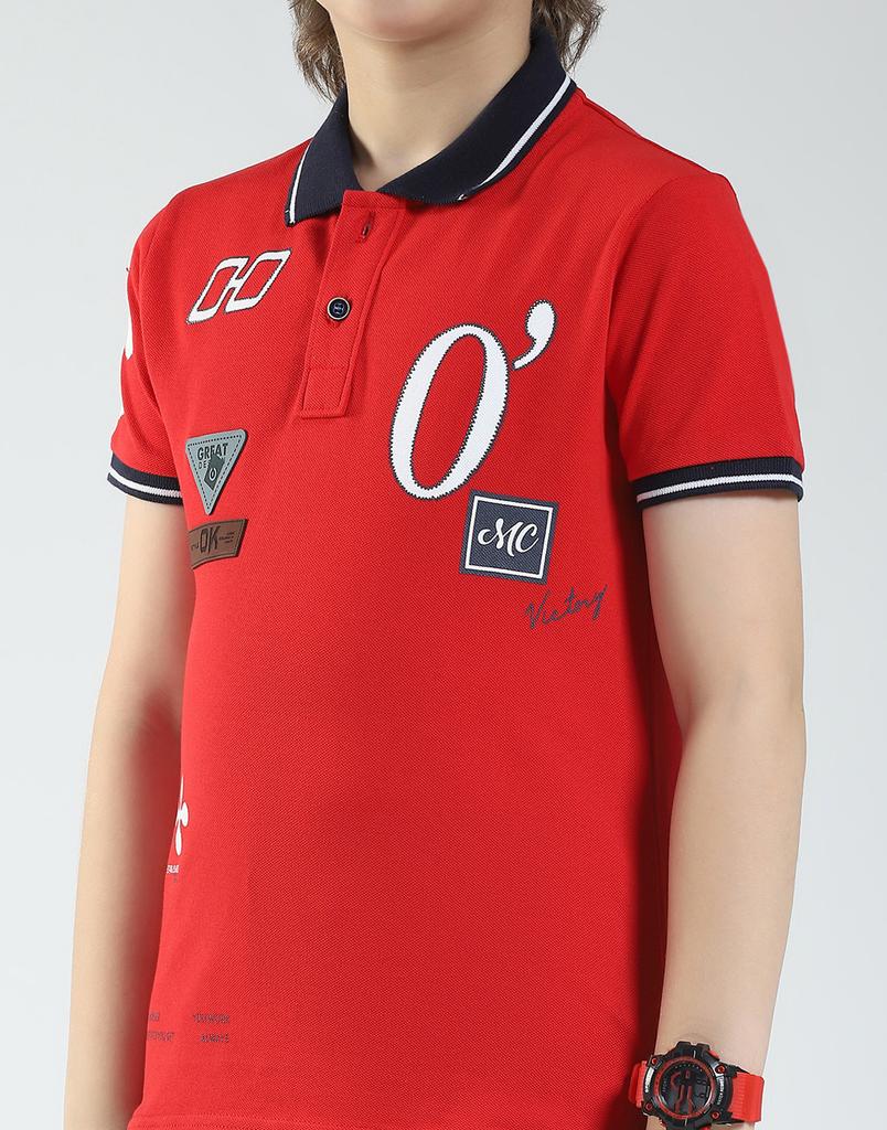 MONTE CARLO Boys Printed Collar Neck T-Shirt