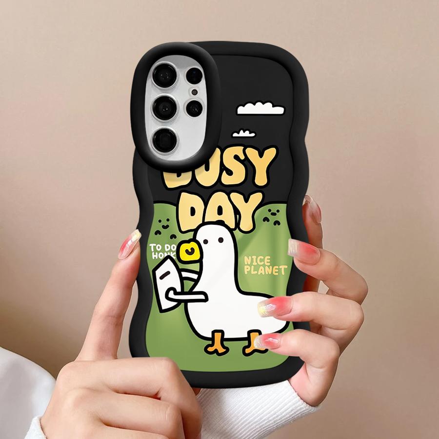 Cartoon Duck Soft Phone Cover Case for Samsung Galaxy S20 FE A26 S23 Plus A25 S22 Ultra S25 S21 S24 A24 A35 A55 A54 A36 A34