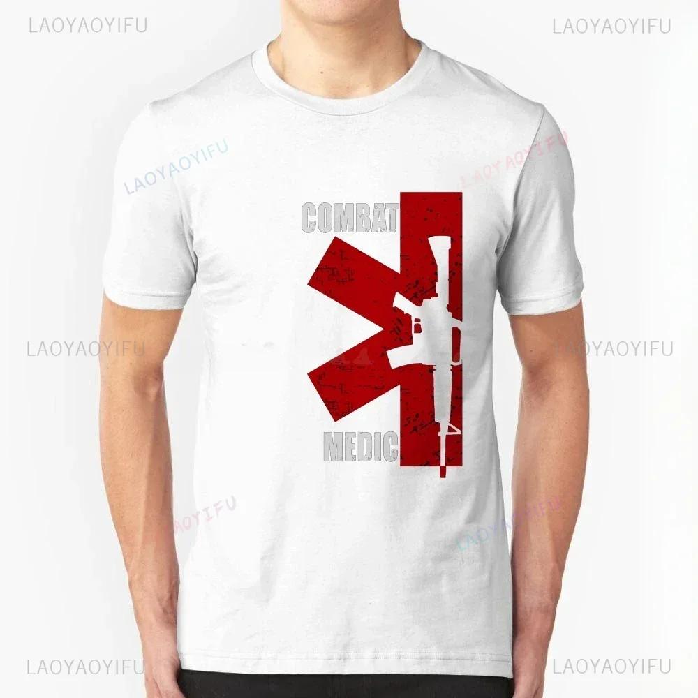 2024 Men Diy Print Combat Medic Us Army Veterans Day Veteran Men Clothing Anime Clothes Casual Aesthetic Graphic T Shirts Tops