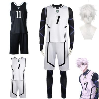 Anime Blue Lock Cosplay Nagi Seishiro Kostuum Wit Zwart Jersey Voetbal Jumpsuit Bodysuit Halloween Carnaval Party Kleding