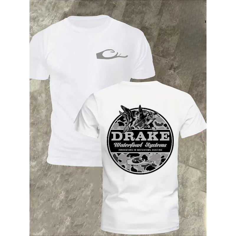 

European Size Men S High-End Camouflage Duck Pattern Print T-Shirt Casual Short-Sleeved Round-Neck, All-Season Comfort 4XL білий