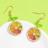 Summer Day Vacation Cute Lemon Orange Fruit Heart Shape Earrings for Women Trendy Personality Simulation Fruit Jewerly