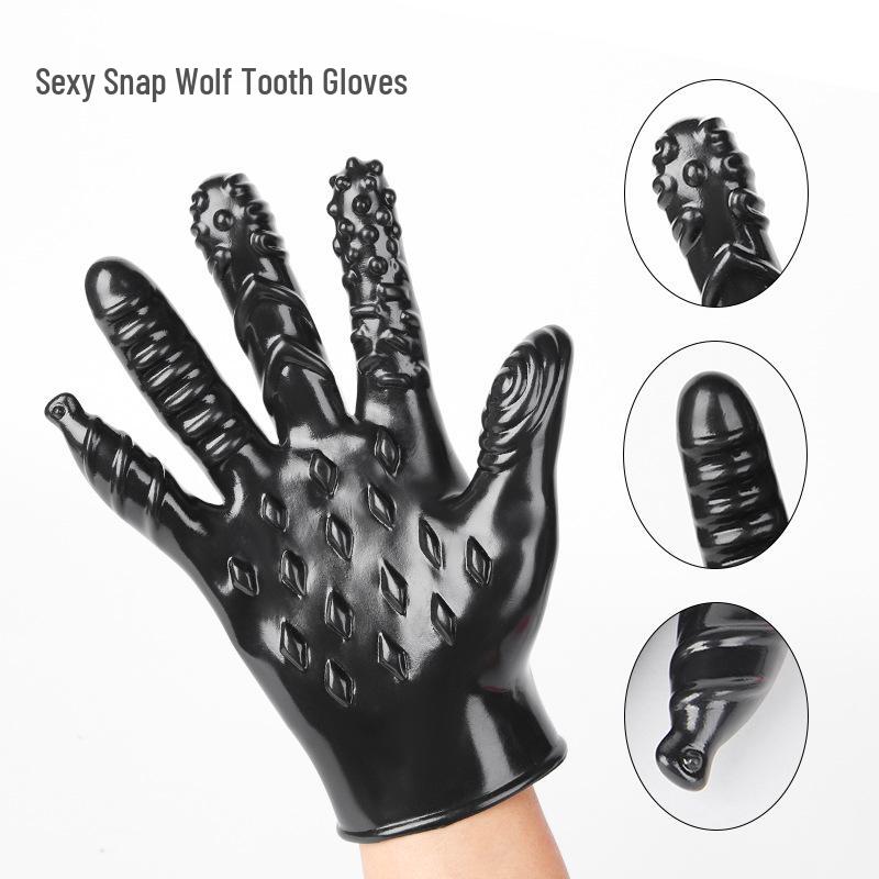 Extra Large Wolf Tooth Finger Sleeve - Thick & Durable SM Toy for Self-Pleasure Domination