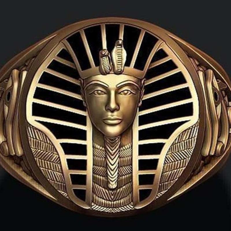 Egyptisk Farao Klassisk Mode Zirkonring för Män och Kvinnor