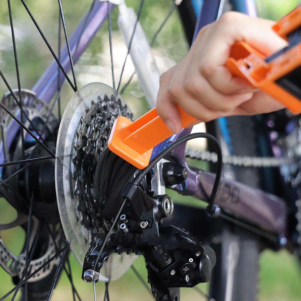 Bicycle Chain Clean Brush Double Head Bicycle Chain Cleaner Multifunction Portable Chain Gear Cleaning Tool