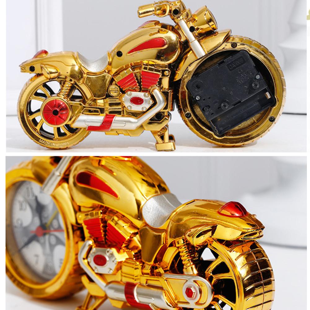 Retro Motorcycle Alarm Clock Portable Battery Power Desktop Alarm Clock Watch For Children Friends Gift Table Decor