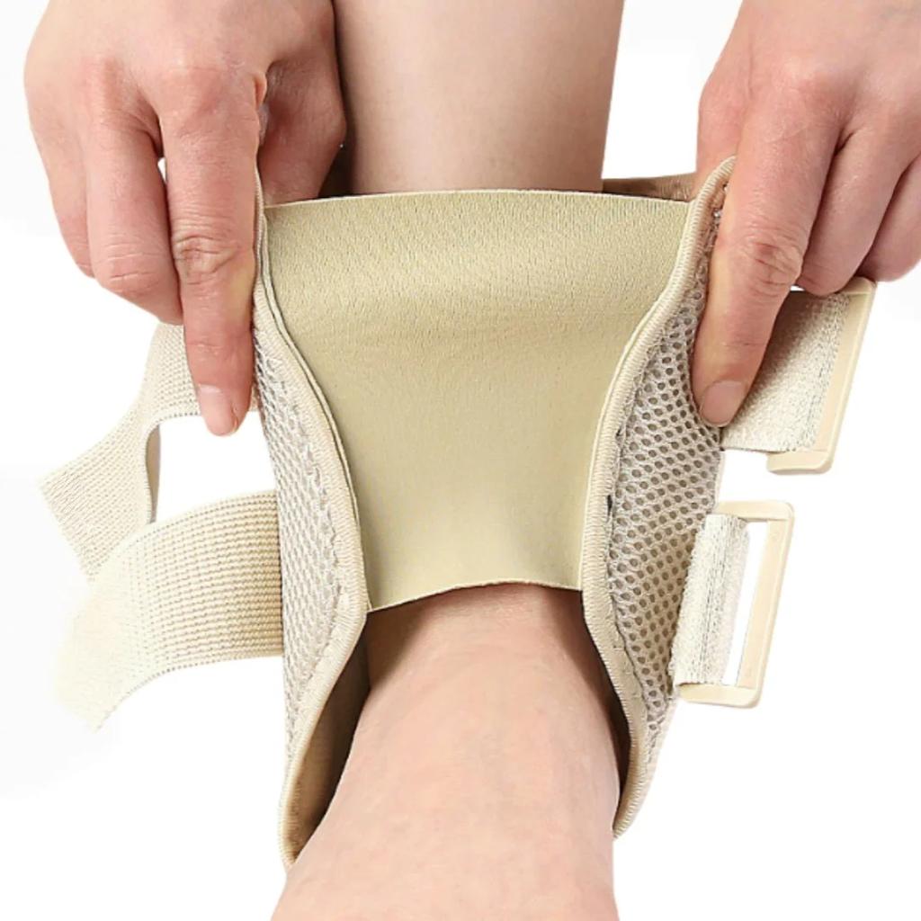 Elastic Spring Strip Aluminum Plate Type Ankle Support Sports Ankle Brace With Compression Straps Ankle Sleeve For Protection