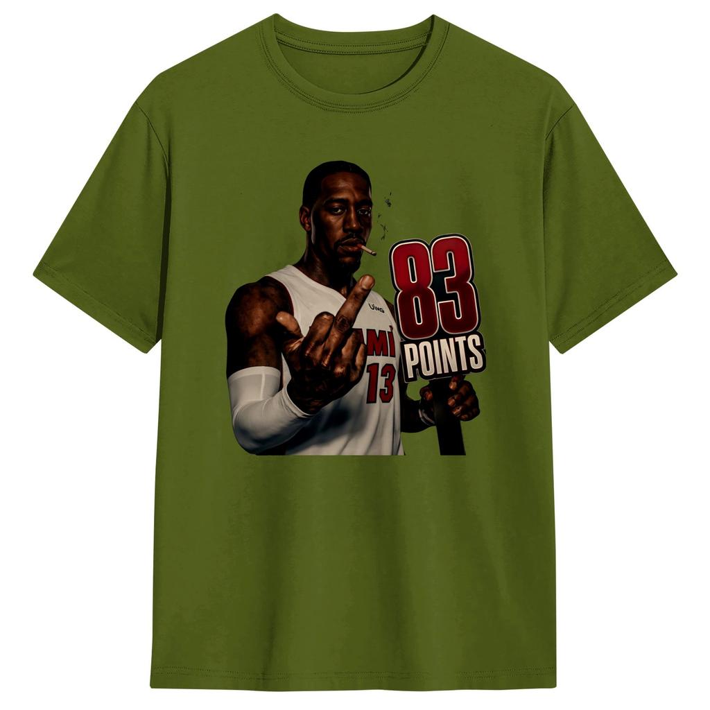 Bam Adebayo Poster TShirt Summer 100 Cotton TShirts For Unisex Harajuku Casual Tshirt Short Sleeve Classic Tops