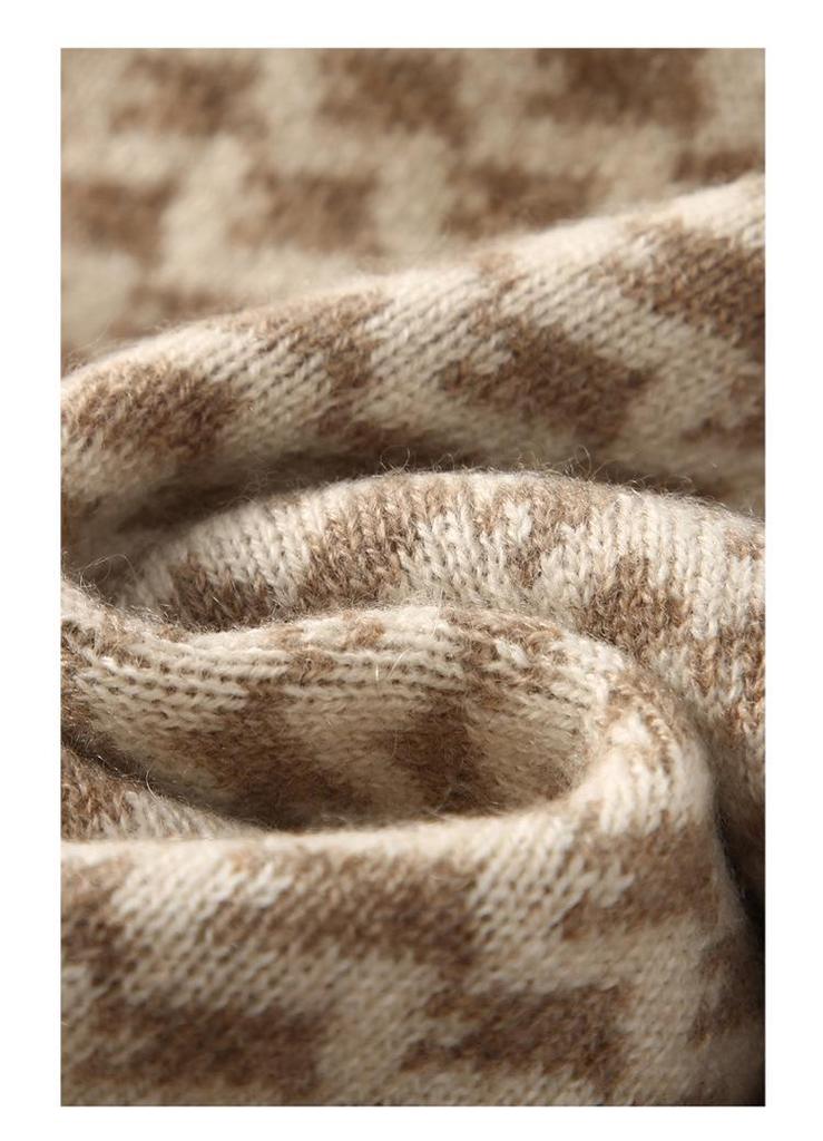 100% Cashmere Plaid Knit Neck Gaiter & Scarf - Soft & Warm