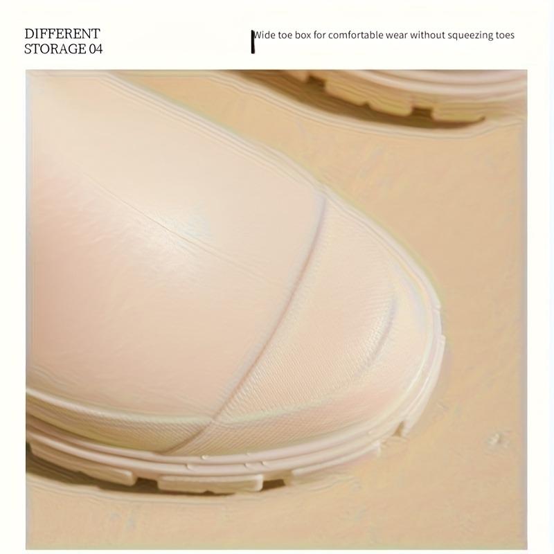 [Slip-Resistant Chelsea Boots] Slip-Resistant Chelsea Rain Boots | Women's Round Toe, PVC Upper & Sole, Comfortable Fabric, Versatile Outdoor Footwear