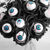 Halloween Eyeball Rose Black Fake Flower Single Stem With Eyeballs Ghost Festival Scary Party Decor Role Play Photobooth Props