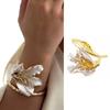 Armlet Tulip Bangle Exaggerated Metal Flower Bracelet Golden and White Bangle  Mother's Day Gift