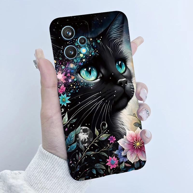 For Realme 9 Pro Plus Phone Case RMX3392 RMX3393 Flower Girl Design Soft Silicone TPU Back Housing For Realme9 4G RMX3521 Covers
