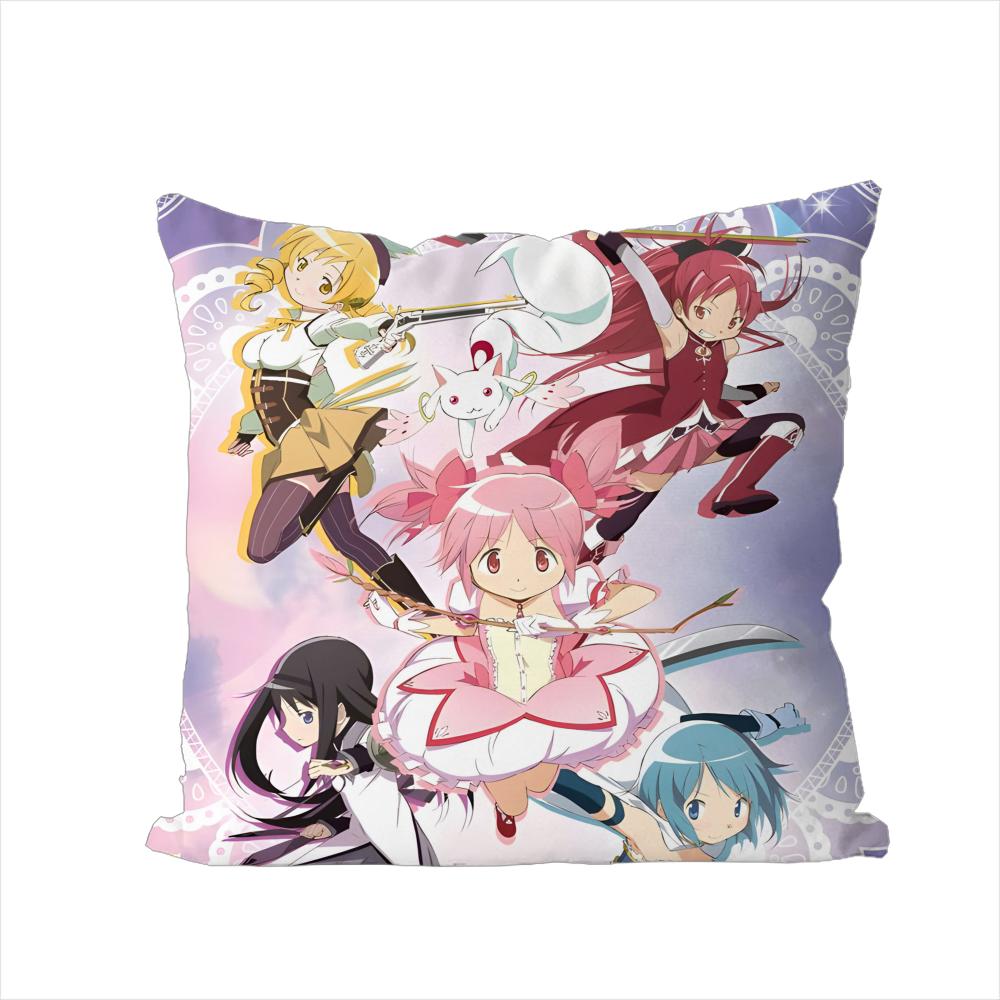 Puella Magi Madoka Magica Pillow Case For Car Sofa Decorative Home Doublesided Print Plush Square Throw Pillow Cushion Cover