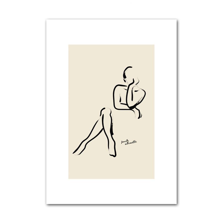 French Abstract Line Naked Woman Flower Picasso Pigeon Posters Prints Modern Boho Wall Art Canvas Painting Living Room Decor