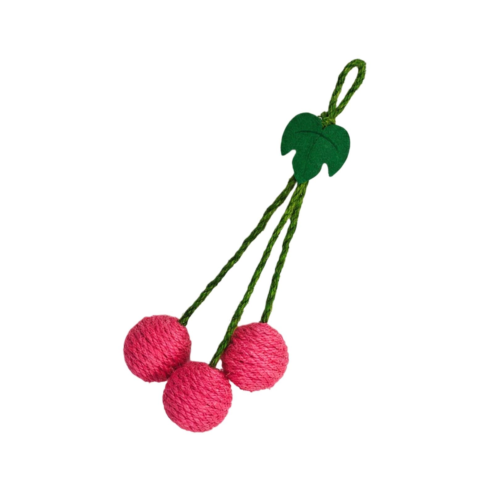 

Hanging Sisal Fruit Toy Ball Interactive Resistant Teaser Toy one size розовый