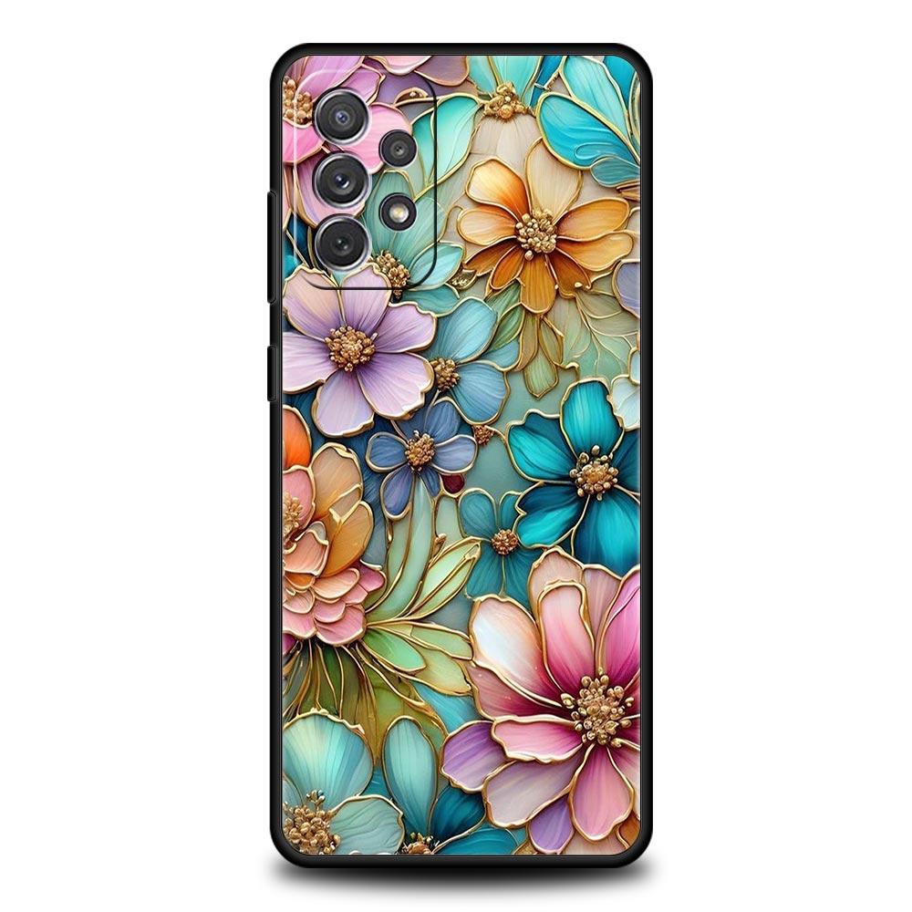 Flower Pattern Phone Case For Samsung Galaxy A17 A07 A55 A35 A25 A15 A05s A33 5G A31 A23 A21s A13 A41 A73 A53 A51 A71 A03s Cover