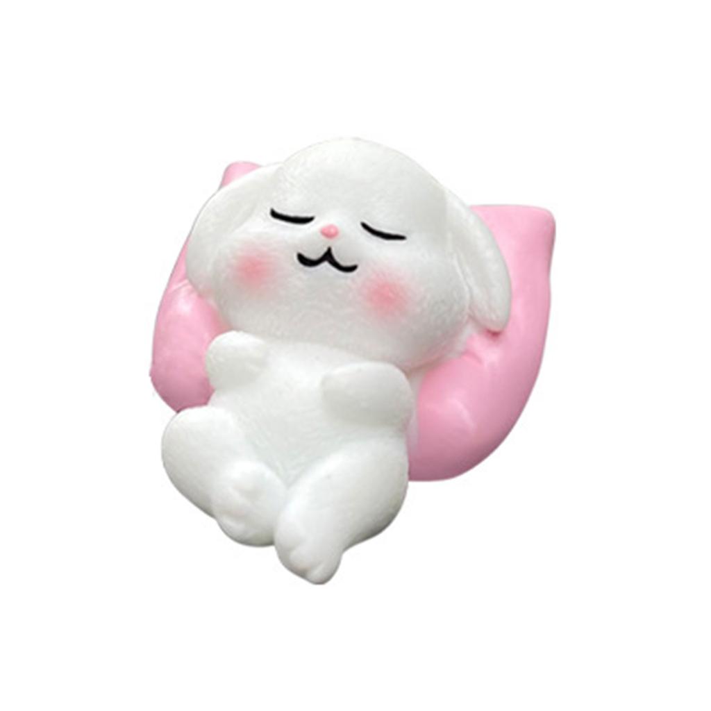 Fun Sleep Animal Figurine Cartoon Panda Dog Pig Rabbit Pillow Miniature Ornament for Home Office Desktop or Car Decors
