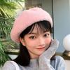 Warm Winter Adorable Beret For Women Cute Plush Wool Hat Adjustable Size