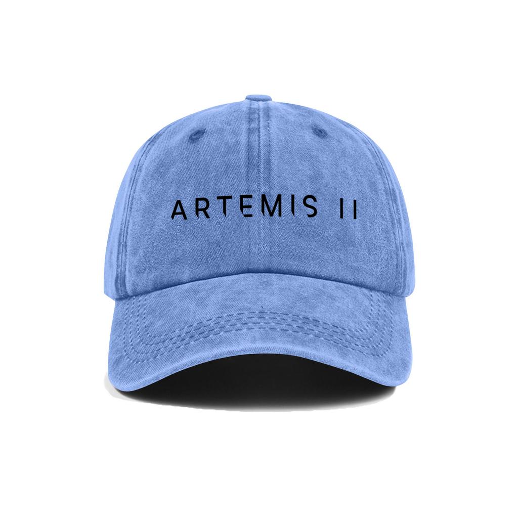 Casual Unisex Adjustable Baseball Cap Featuring Artemis II Embroidered Design Durable Cotton Twill Fabric Structured Crown Low Profile Visor