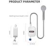 3500W Instant Electric Water Heater 3 Seconds Heating Bathroom Kitchen Tankless Water Heater Temperature Display Heating Shower