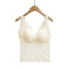 V-Neck Sexy Lace Camisole Top with Chest Pads for Women - Sleek, Sleeveless, and Stylish