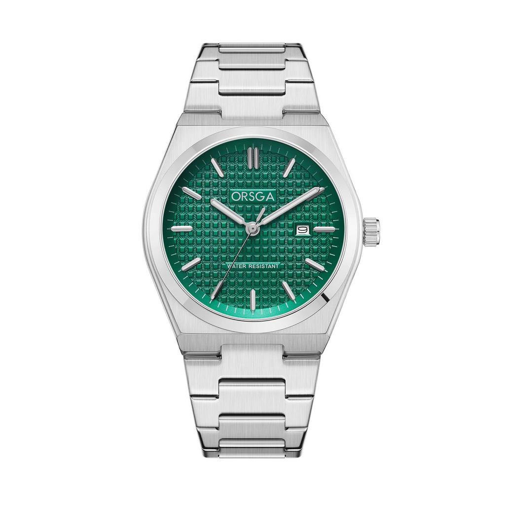 ORSGA Men's Classic Minimalist Quartz Watch with Stainless Steel Band and Date Display