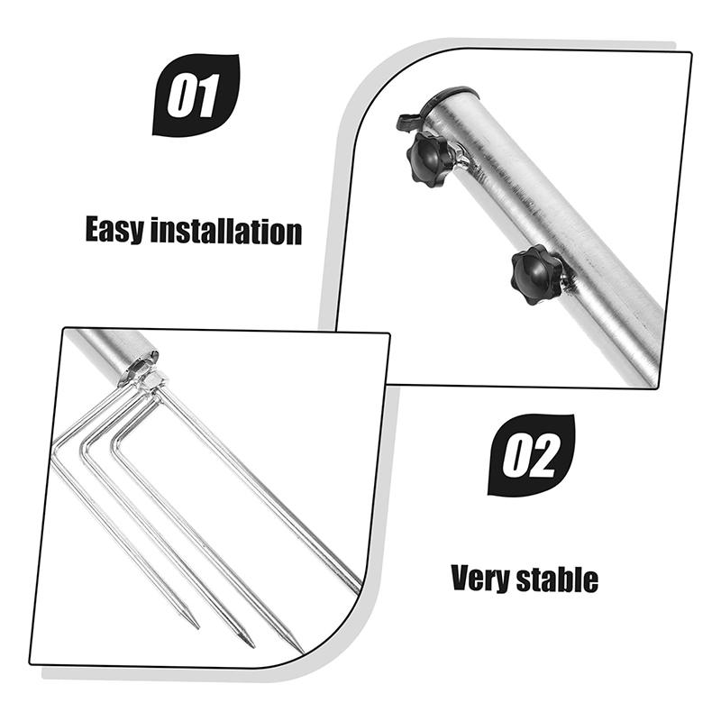 Outdoor Pole Holder Camping Umbrella Base Beach Anchor Tent Accessories Fishing Stand Rod Metal Patio Umbrellas
