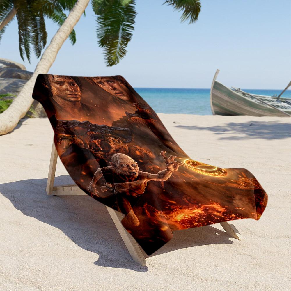 Lord Rings Beach Towel Super Soft Absorbent Comfortable Lightweight Perfect for Traveling Yoga Camping and Swimming