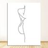 Umělecké plátno, malba, černobílý obraz, minimalistický umělecký plakát, tisk, žena, obrázek, domácí nástěnná dekorace, nahé ženské tělo, kresba na linii