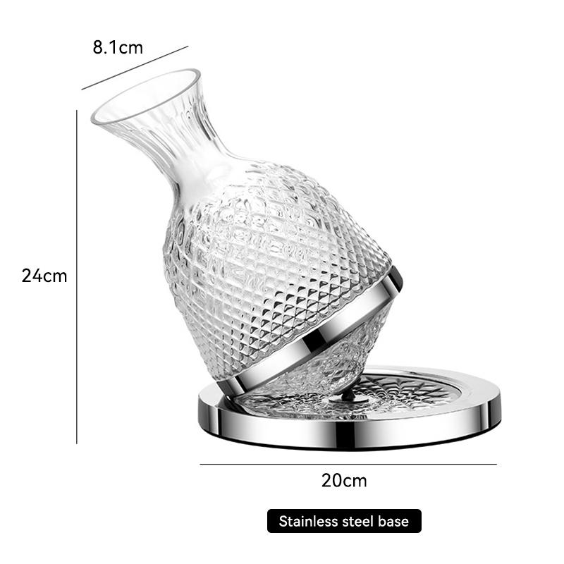 BOLTIFY Crystal glass 360 degree rotating decanter drum 1500ml decanter wine dispenser inflator mirror kettle decoration Gift серебряный