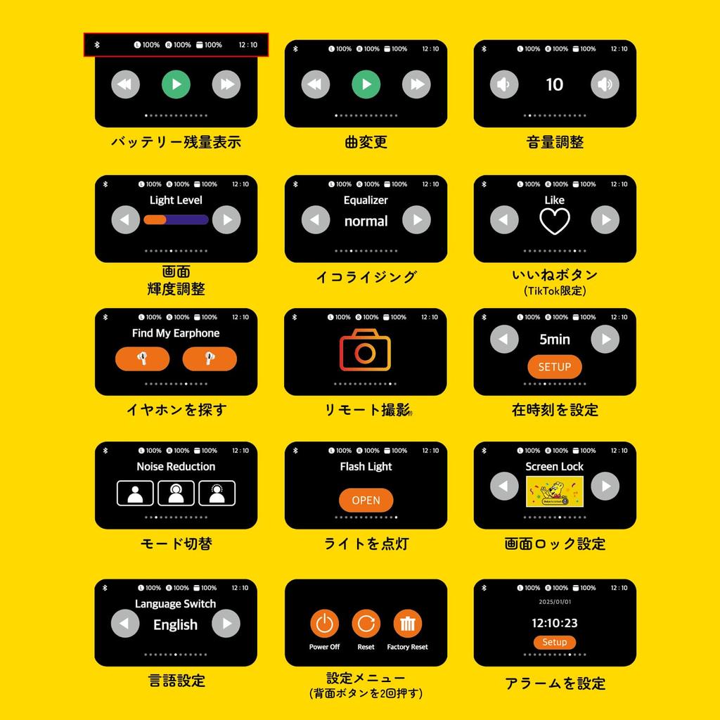 Haribo Bluetooth 13mm Dynamic Touch IPX4 Gummy Bear Design Noise-Canceling Earphones, 5.4, Drivers, Screen, Waterproof, (YELLOW)