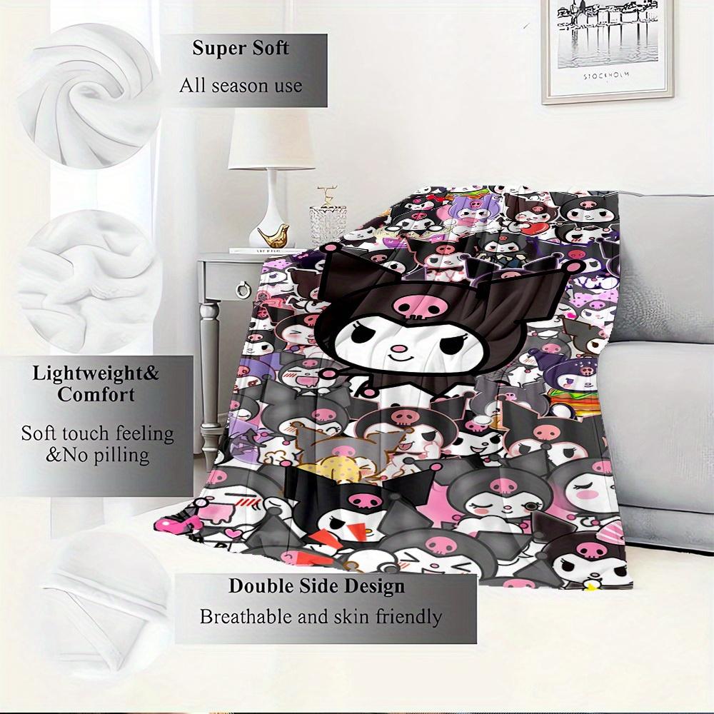 1pc Kuromi Halloween themed cute cartoon character home decor blanket - seasonal universal cozy washable gift, suitable for all ages, suitab