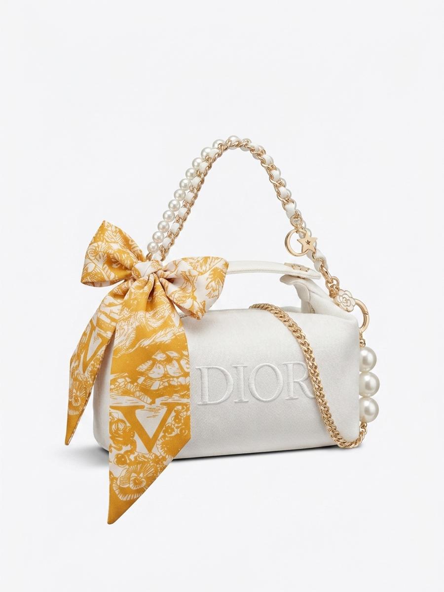 DIOR White Cosmetic Makeup Pouch, Bonus