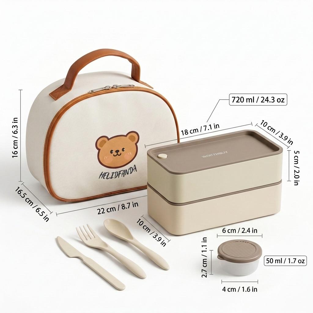 Reusable Plastic Bento Box For Kids Students Camping Picnic Sealed Lunch Box Microwave Heatable Portable Food Storage Container