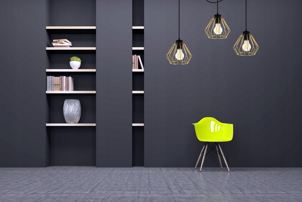 Golden Spider Ceiling Hanging Lamp, Wire Plafon