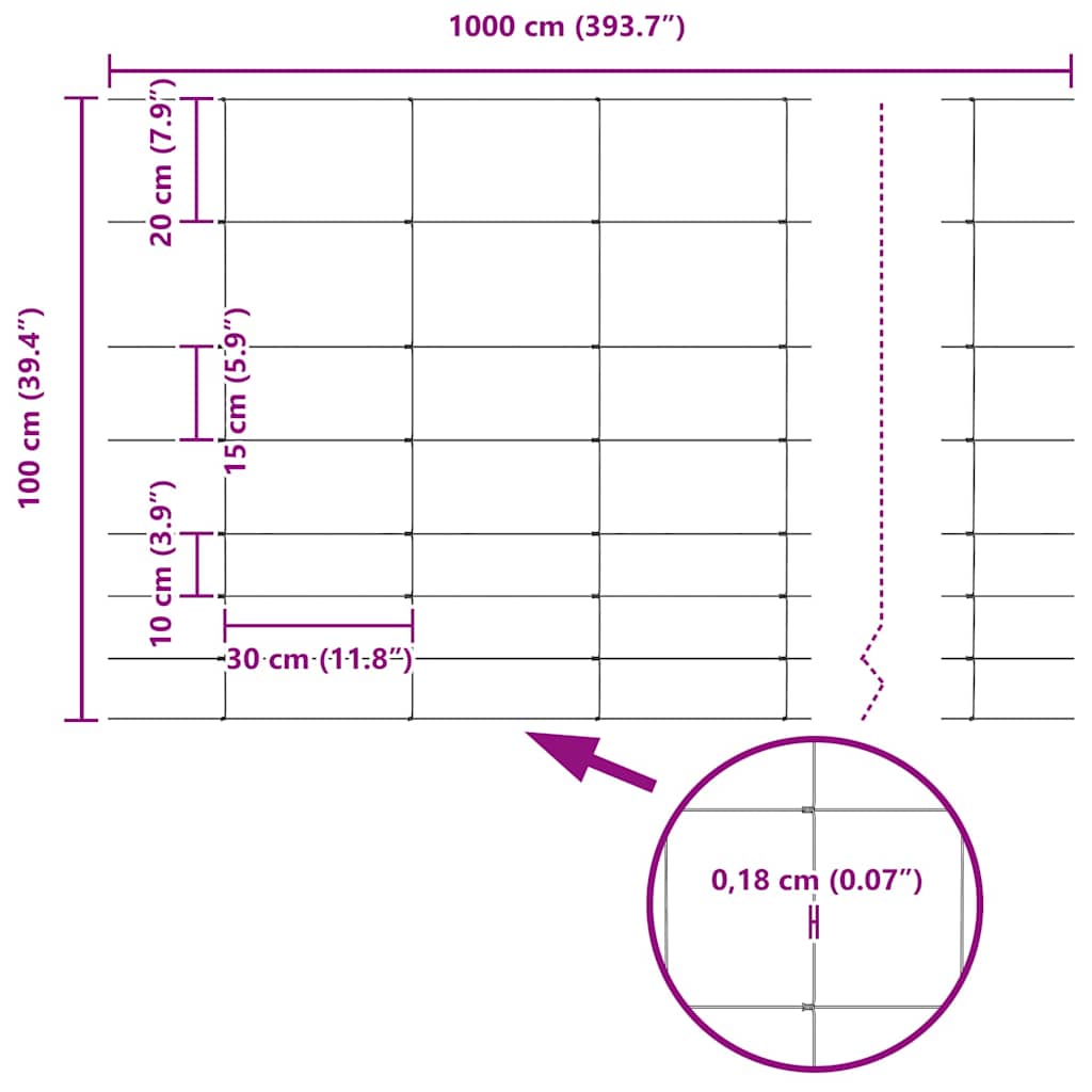 Wildlife Fence Hot Dip Galvanized 1000 X 100 X 0.18 Cm Iron